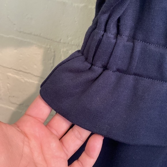 Marc Jacobs dress navy cotton ruffled waist cuffed‎ sleeve small embellished - Picture 5 of 10